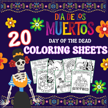 Preview of Day Of The Dead / Dia De Los Muertos Coloring Sheets!