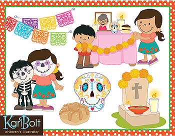 Preview of Day Of The Dead Dia de Muertos Traditions Clip Art