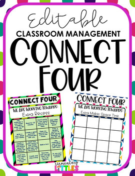 Preview of CLASSROOM MANAGEMENT CONNECT FOUR-Editable