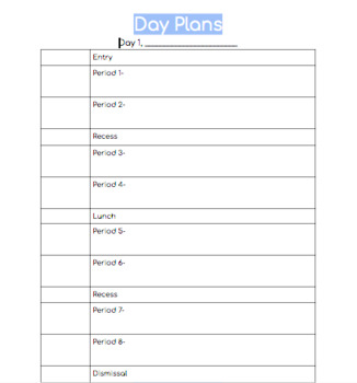 Preview of Day Plan Template