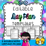 Day Plans (5 Editable Templates)