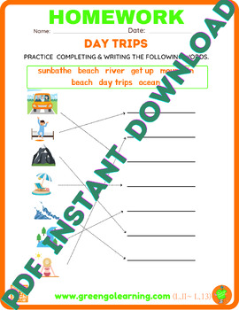 Preview of Day Trips / Homework / ESL Vocabulary Reading Lesson