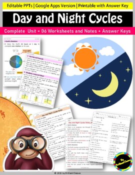 Preview of Day and Night Cycles Unit:  Printable and Digital Distance Learning