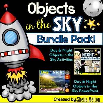 Preview of Day and Night Objects in the Sky Bundle! Sun, Moon, Stars Activities PowerPoint
