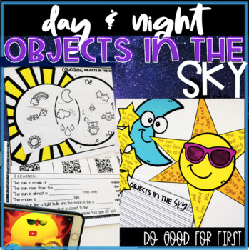Preview of Day and Night - Sorting & Comparing Objects in the Sky - QR Code Hunt - Craft