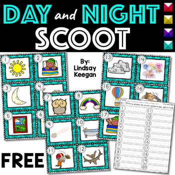Preview of Day and Night SCOOT or Write the Room Activity