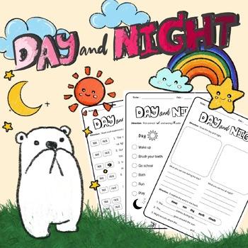 Preview of Day and Night -Science worksheet for Kindergarten and First grade