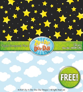 Preview of FREE Day and Night Sky Digital Scrapbook {Zip-A-Dee-Doo-Dah Designs}