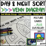 Day & Night Sort - Venn Diagram - Sun, Moon & Stars