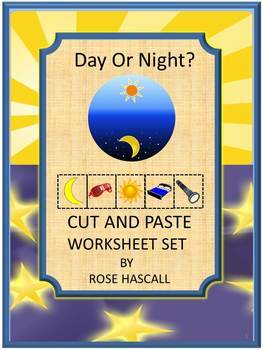 Preview of Day and Night Sort Kindergarten Special Education Science Cut Paste Activities