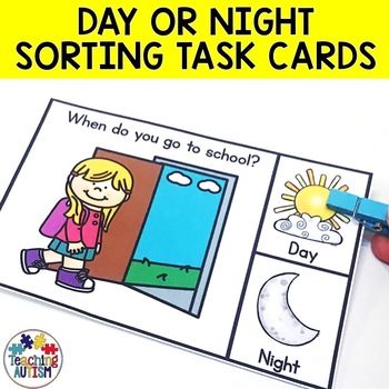 Preview of Day and Night Sorting Task Cards