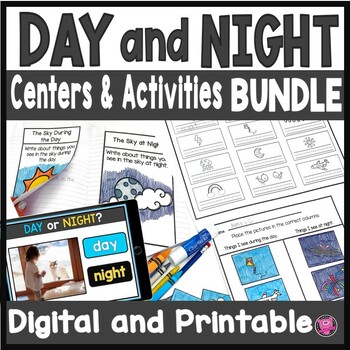 Preview of Sun Moon & Stars - Objects in the Day and Night Sky Worksheets Center Activities