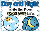 Day and Night Write the Room - CVC/CVCE Words Edition