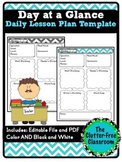 Day at a Glance Lesson Planner for Your Teacher Binder {Te