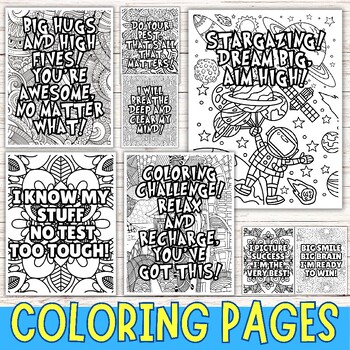 Preview of Day before state testing activities Coloring pages | Mindfulness coloring sheets