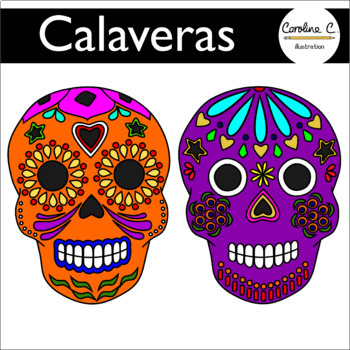 Preview of Day of The Dead, Sugar Skulls - Día de Muertos, Calaveras Clip Art