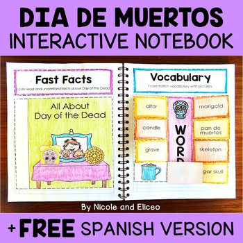 Preview of Day of the Dead Interactive Notebook Activities + FREE Spanish