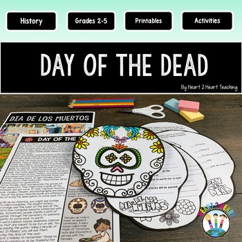 Preview of Day of the Dead Activities & Craft Reading Passages Flip Book Día de los Muertos