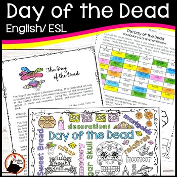 Preview of Day of the Dead ESL Reading Comprehension Activities & Worksheets