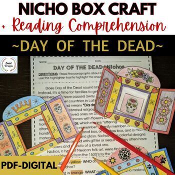 Preview of Day of the Dead Activity- Mexican Nicho Craft with Reading Comprehension