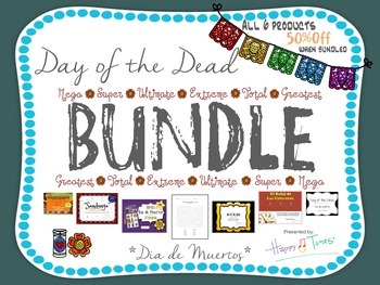 Preview of Day of the Dead Bilingual BUNDLE. 6 products. Dia de Muertos PAQUETE