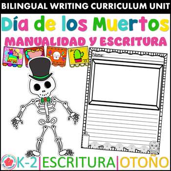 Preview of Day of the Dead Bilingual Writing Skeleton Día de los muertos Crea un Esqueleto