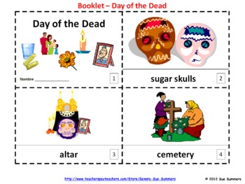 Preview of Day of the Dead Emergent Reader Booklets & Presentation - English
