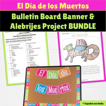 Preview of Day of the Dead Bulletin Board & Alebrijes Spanish Writing Project BUNDLE