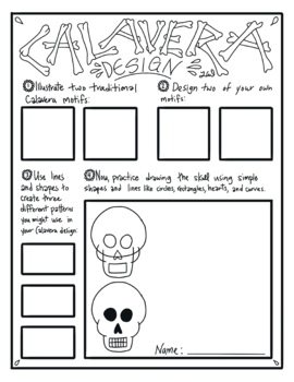 Preview of Day of the Dead Calavera Elementary Art Planning Sheet