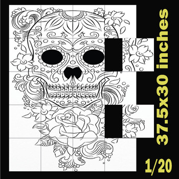 Preview of Day of the Dead Collaborative Poster Art- Sugar Skull Coloring