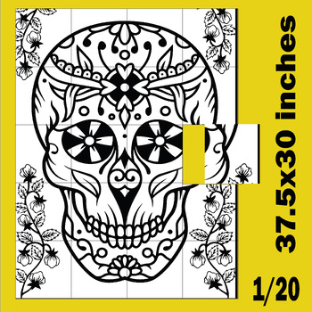Preview of Day of the Dead Collaborative Poster Art- Sugar Skull Coloring