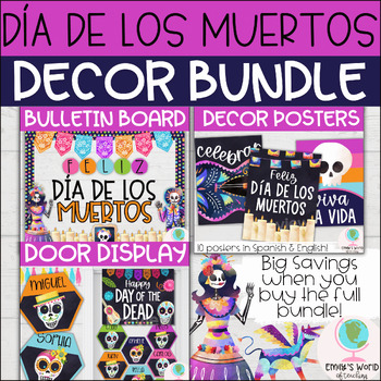 Preview of Day of the Dead/Día de los Muertos Classroom Decor Bundle - Spanish & English