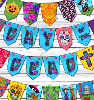 Preview of 'Dia de los Muertos'  'Day of the Dead' Decorations Banner Bunting