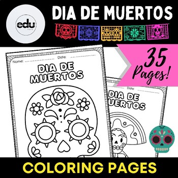 Day of the Dead (Dia de Muertos) Coloring Pages by Edu Zone | TPT