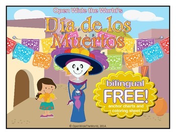 Preview of Day of the Dead Dia de los Muertos BILINGUAL Freebie - English & Spanish!