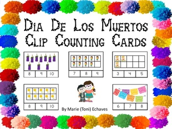 Preview of Day of the Dead/ Dia de los Muertos Counting Clip Cards