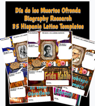 Preview of Day of the Dead Dia de los Muertos Ofrenda Template Project Spanish