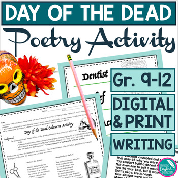 Preview of Day of the Dead Dia de los Muertos Poetry Calavera Lesson Halloween (Digital)