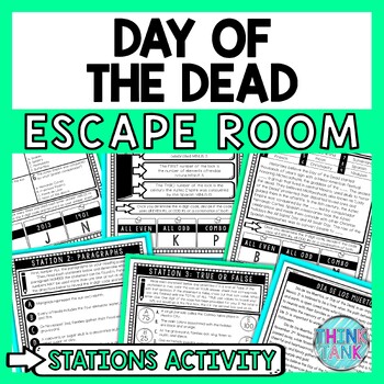 Preview of Day of the Dead Escape Room Stations - Reading Comprehension Activity