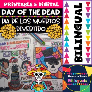 Preview of Day of the Dead Fun - Dia de los Muertos - no- prep Printables bilingual 