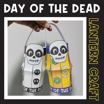 Preview of Day of the Dead Lantern Craft, Dia de los Muertos Suger Skull Printable Activity