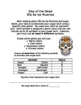 Preview of Day of the Dead Math Activity 5.OA.1 5.OA.2