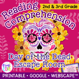 Day of the Dead Reading Comprehension Escape Room 2nd 3rd 