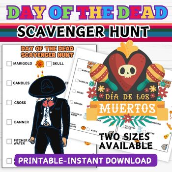 Preview of Day of the Dead Scavenger Hunt - Día de Muertos - Printable
