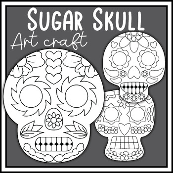 Preview of Day of the Dead Sugar Skull Art craft | Halloween Dia de los Muertos Art Project