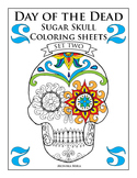 Day of the Dead Sugar Skull Coloring Sheets Version 2 Set 2