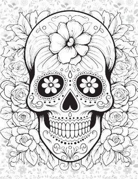 Day of the Dead Sugar Skulls Coloring Pages 50 or Masks by natash edu