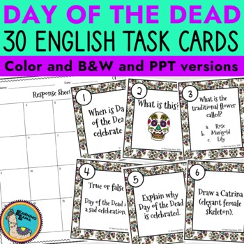 Preview of Day of the Dead Task Cards ENGLISH