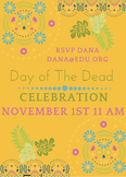 Day of the Dead Template-Day of the Dead 5 x 7 Editable Template