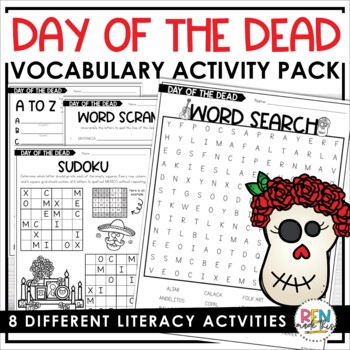 Preview of Day of the Dead Vocabulary Words Activities | Word Work & Word Search